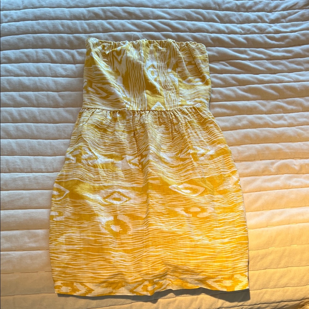 Audrey 3+1 Yellow and White Mini Dress